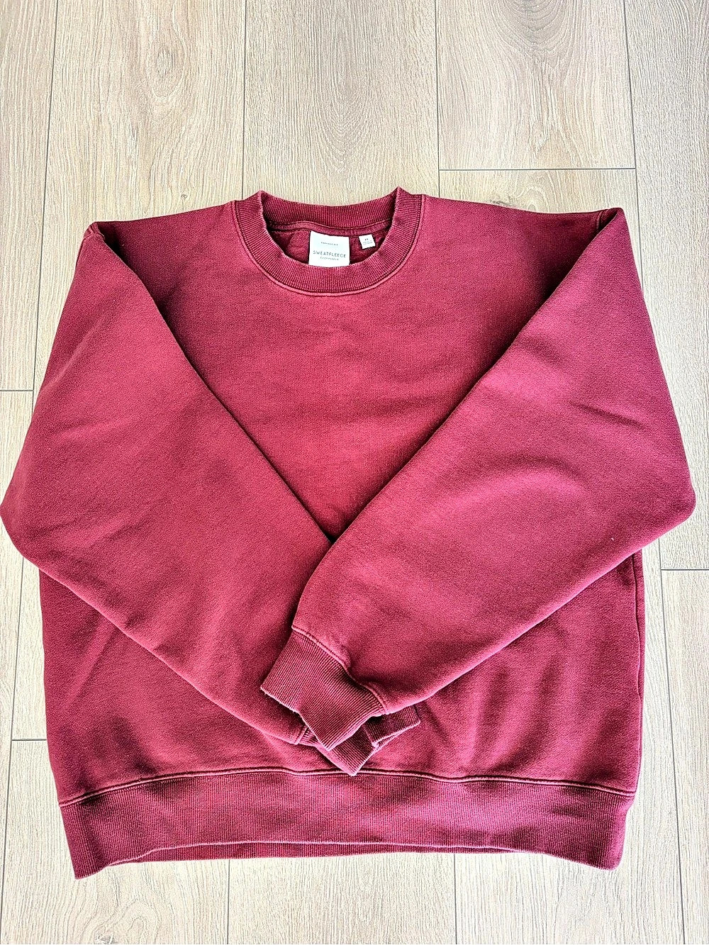 Sweetfleece SWEATFLEECE Cozy Fleece Crewneck Sweatshirt in Red Size Medium